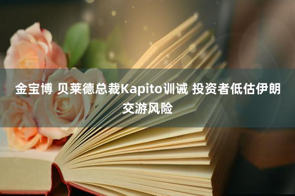 金宝博 贝莱德总裁Kapito训诫 投资者低估伊朗交游风险