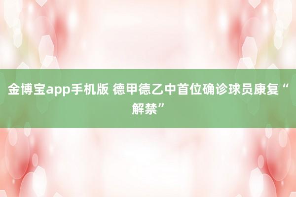 金博宝app手机版 德甲德乙中首位确诊球员康复“解禁”