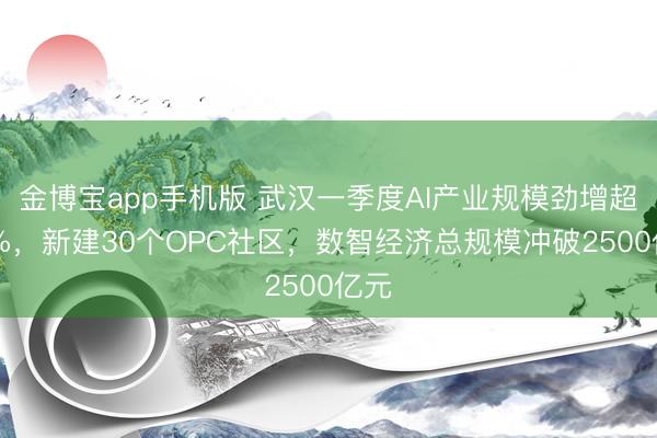 金博宝app手机版 武汉一季度AI产业规模劲增超30%，新建30个OPC社区，数智经济总规模冲破2500亿元