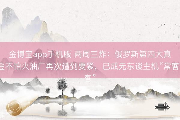 金博宝app手机版 两周三炸：俄罗斯第四大真金不怕火油厂再次遭到要紧，已成无东谈主机“常客”