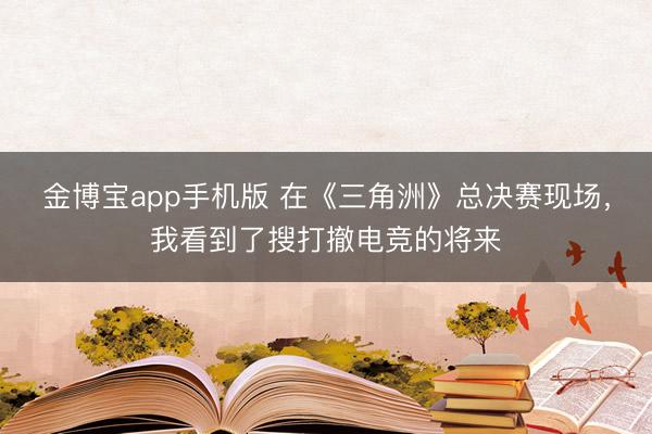 金博宝app手机版 在《三角洲》总决赛现场，我看到了搜打撤电竞的将来
